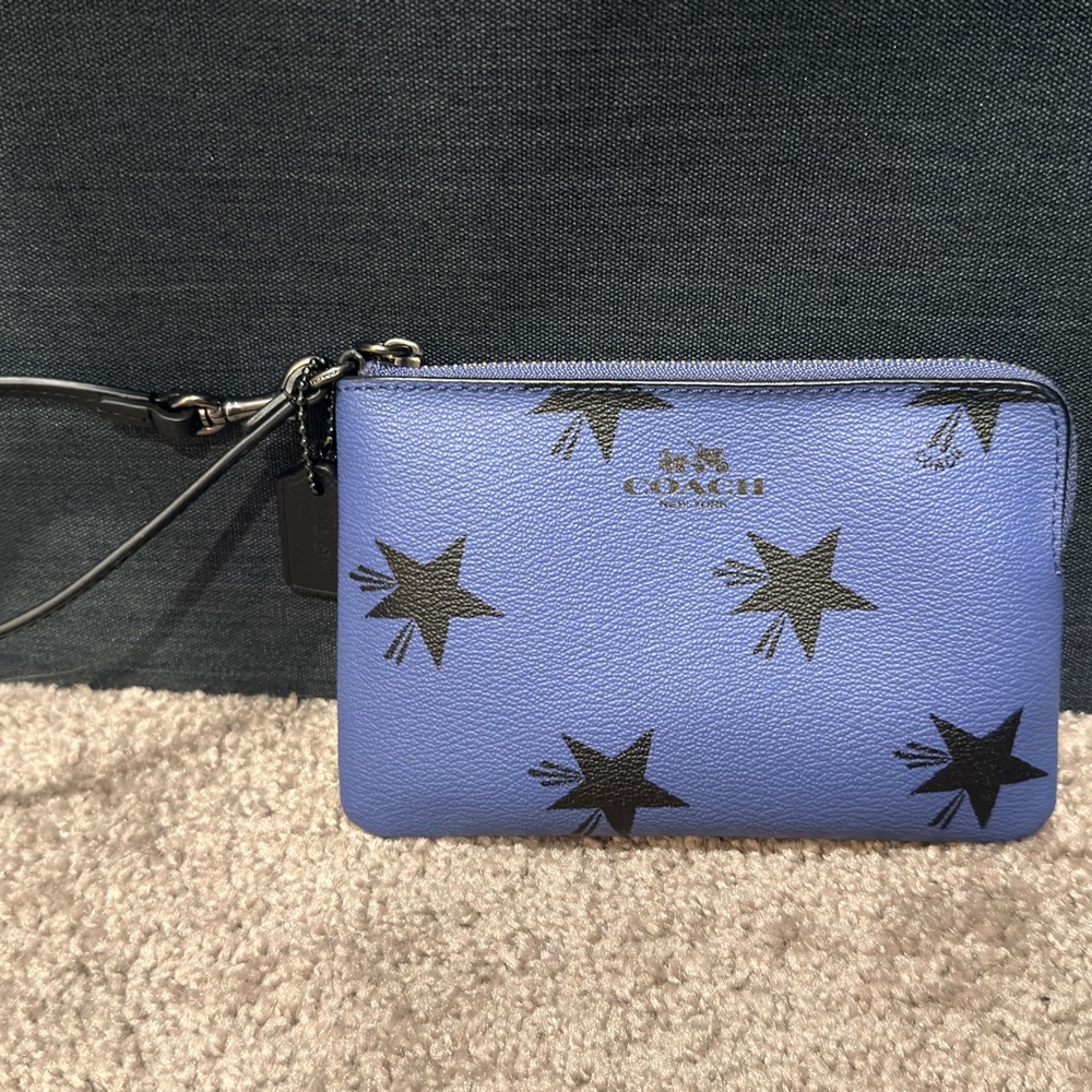 Coach Shooting Stars Black Wristlet with hangtag